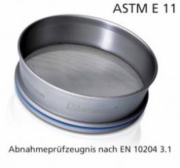 Test Sieve Ø200x50 mm acc. to ASTM E 11 with Inspection Certificate  
