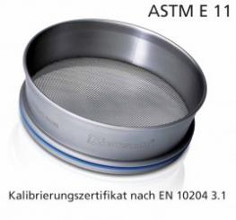 Test Sieve Ø200x50 mm acc. to ASTM E 11 with Calibration Certificate  
