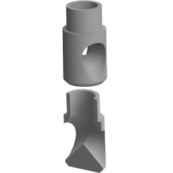 Round Peening Lance Head with Inner Deflector, two Outlets 