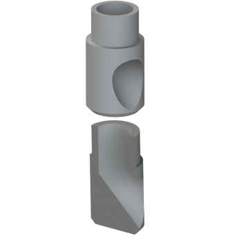 Round Peening Lance Head with Inner Deflector, one Outlet 